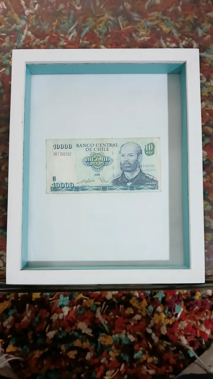 Billete de 10 Lucas Antiguo Enmarcado de Coleccion - 2