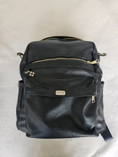Mochila MOCHI de cuero sintético negro. - miniatura 1