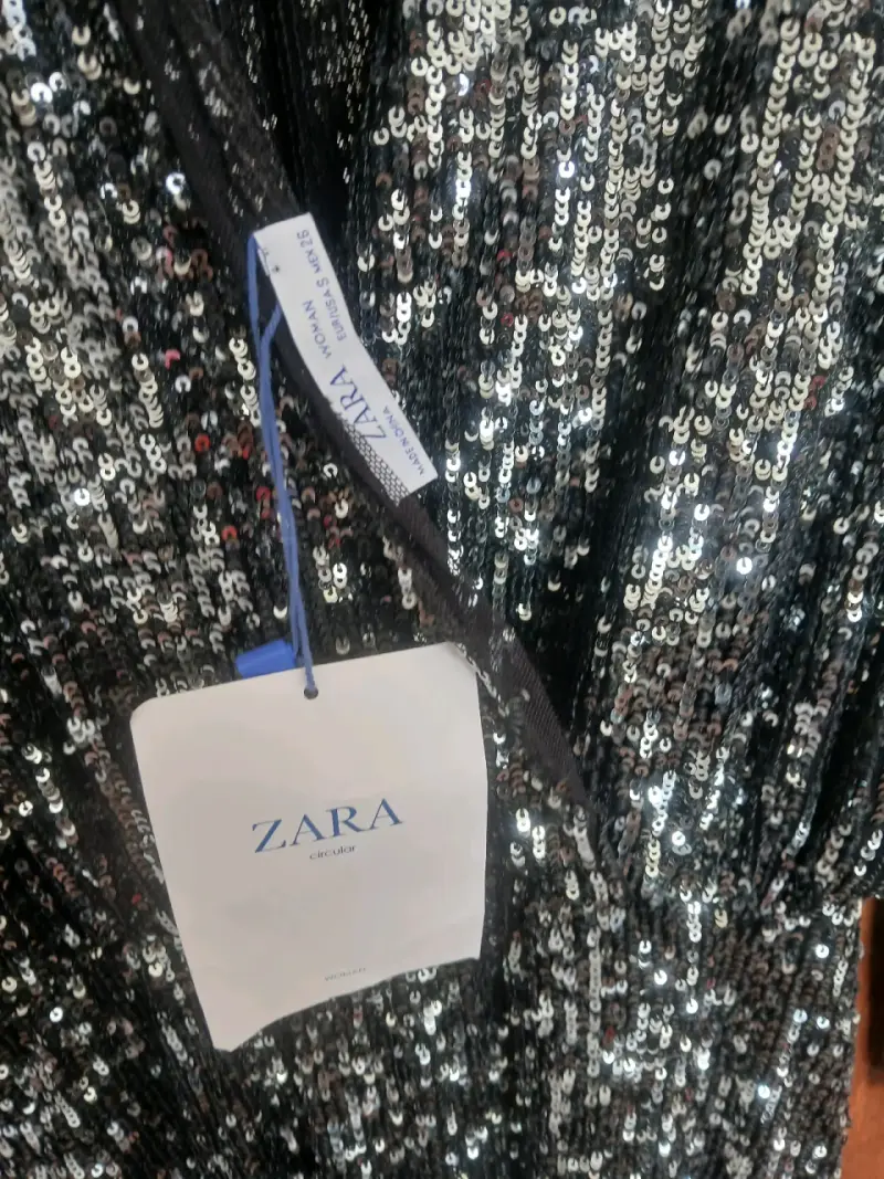 Vestido de lentejuelas negro Zara - 2