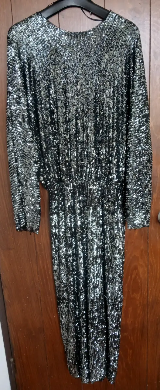 Vestido de lentejuelas negro Zara - 3
