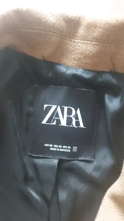 Abrigo largo beige Zara para mujer - miniatura 3