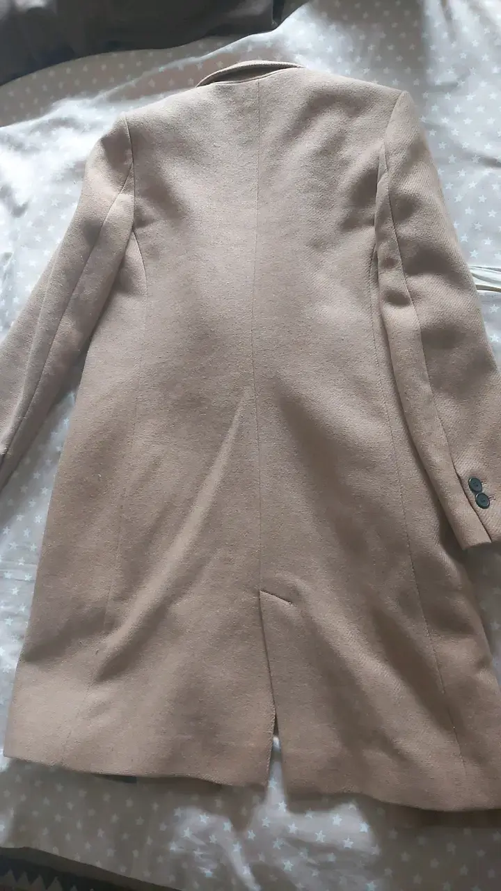 Abrigo largo beige Zara para mujer - 4