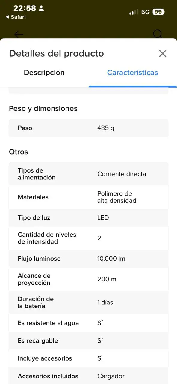 Linterna LED Taglite T5 Recargable - 5