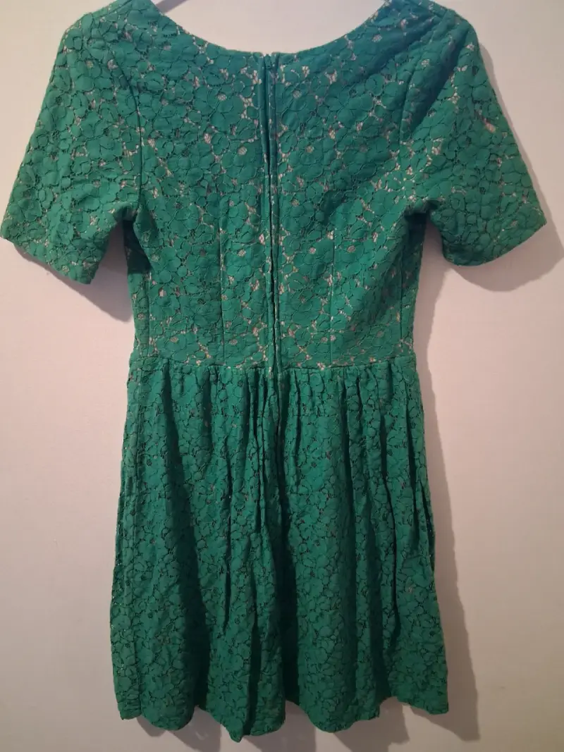 Vestido de encaje verde elegante - 2