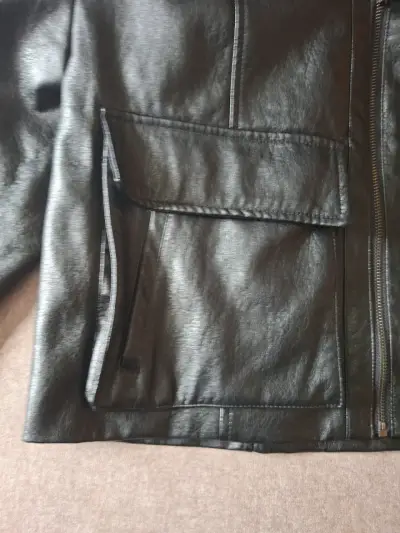 Chaqueta de ecocuero negra Index para mujer - miniatura 4