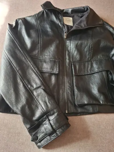 Chaqueta de ecocuero negra Index para mujer - miniatura 5