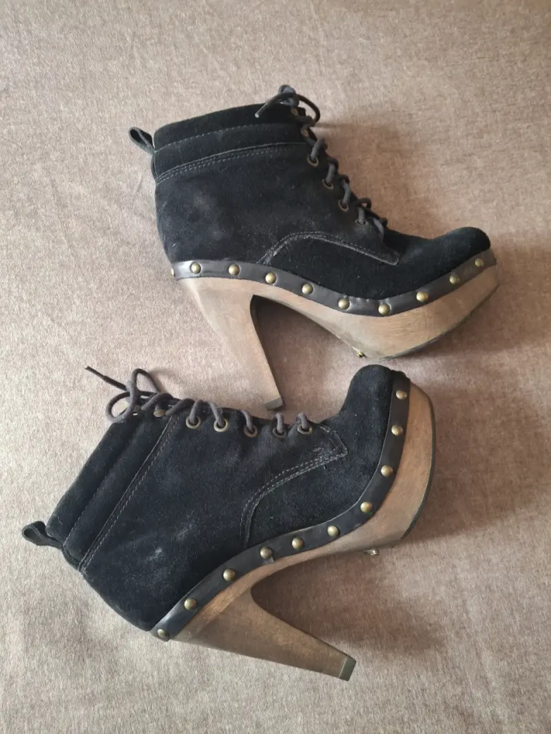 Botines de tacón alto Schutz negros con cordones - 5