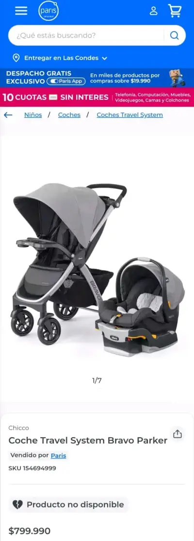 Coche de bebé Chicco Parker Travel gris plateado - miniatura 6