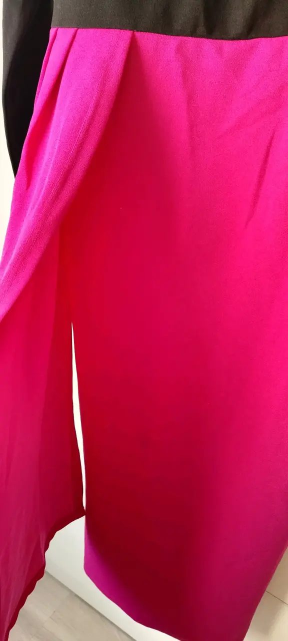 Vestido bicolor negro y fucsia SHEIN - 5