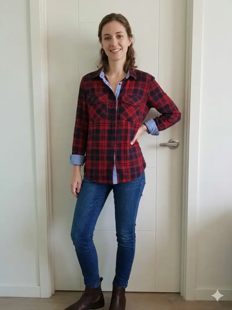 Camisa de franela roja a cuadros Pepe Jeans - 3