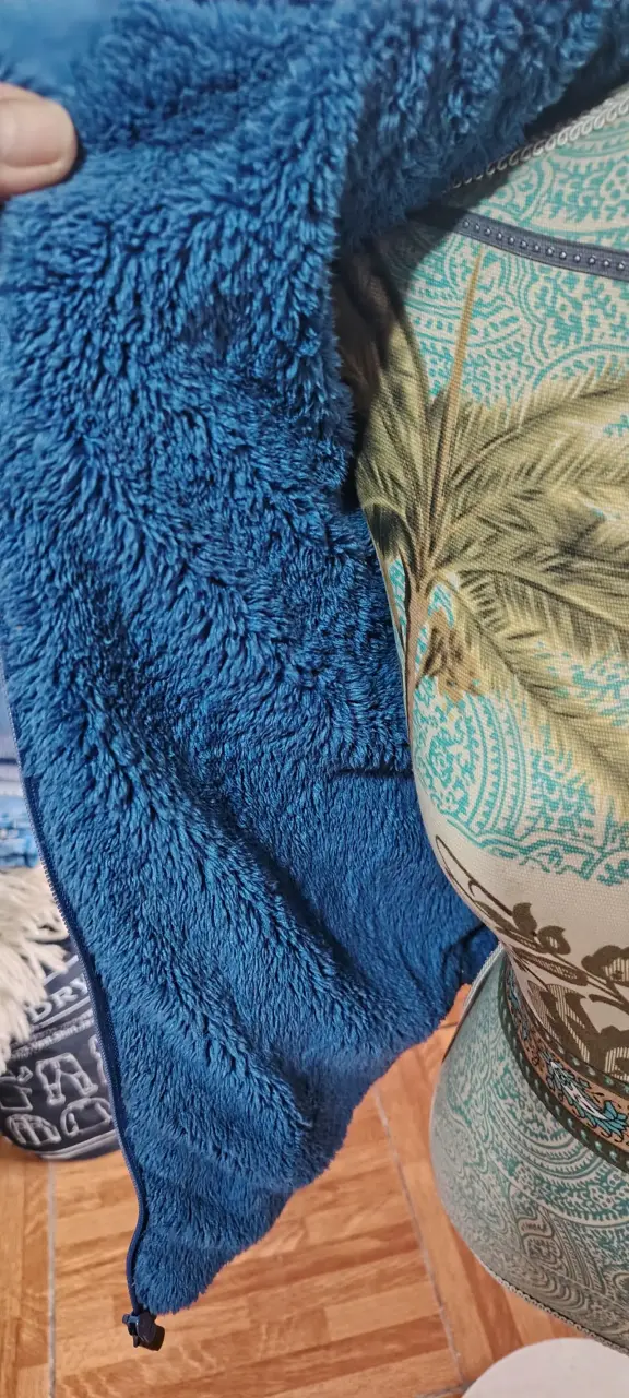 Chaqueta azul para niños con capucha - 5