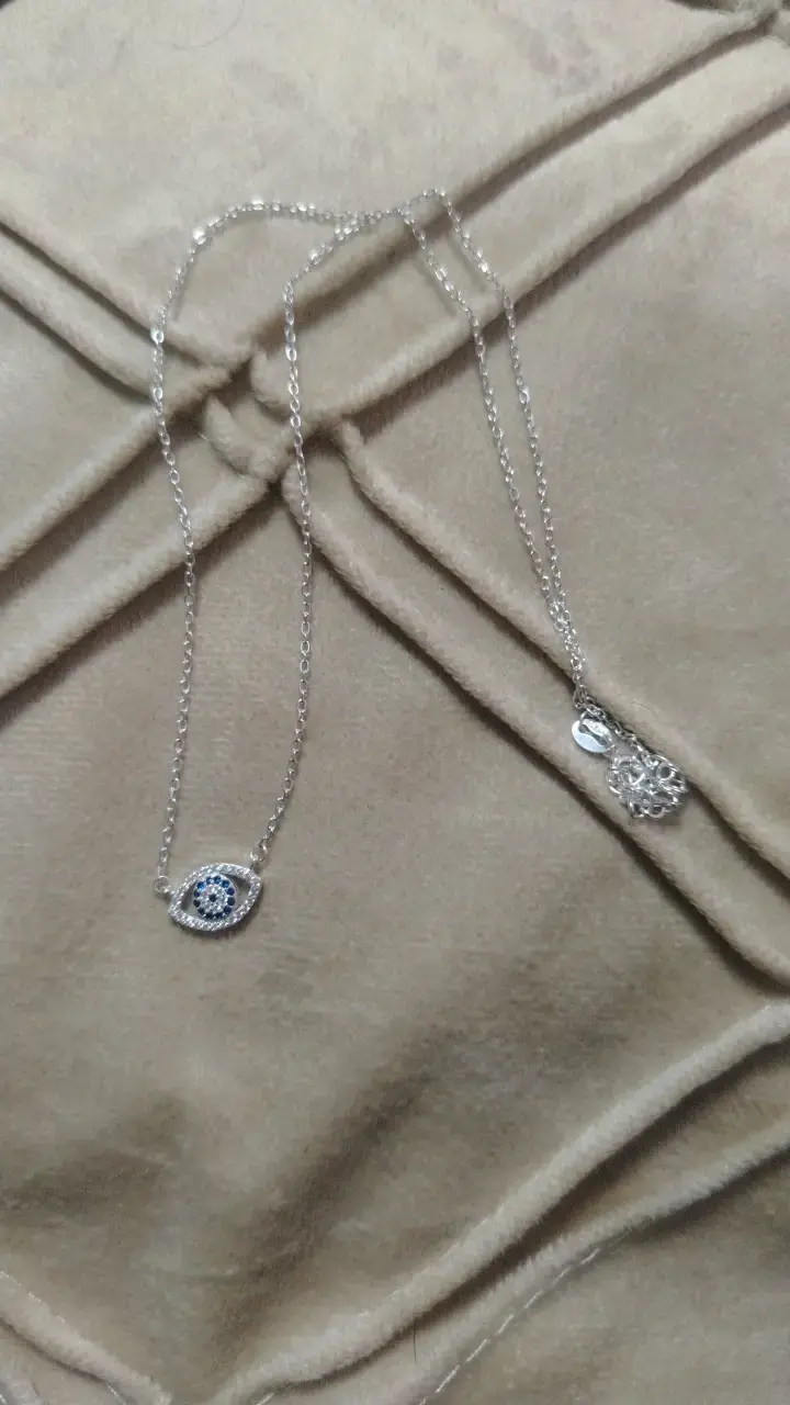 Collar de plata con dije de ojo turco - 1
