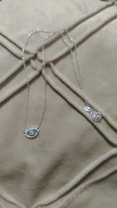 Collar de plata con dije de ojo turco - miniatura 1