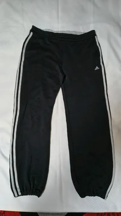 Pantalones deportivos negros Adidas con franjas - miniatura 1