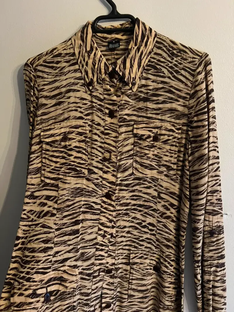 Vestido camisero animal print para mujer - 2