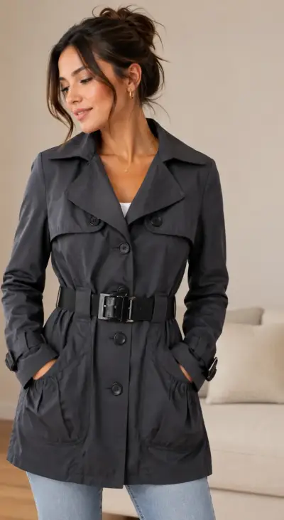 Trench negro - miniatura 1