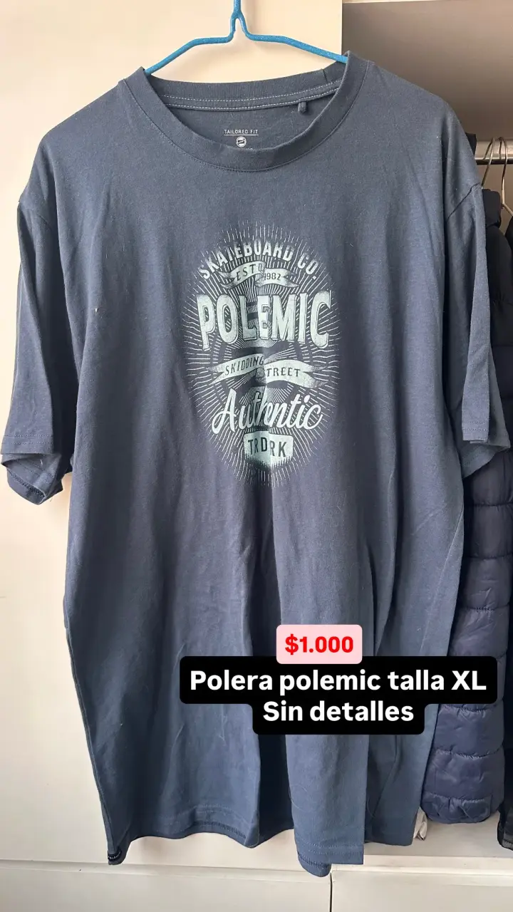 Polera azul Polemic talla XL
