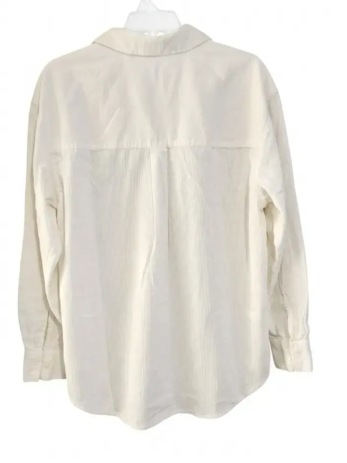 Blusa blanca de algodón y lino - 2