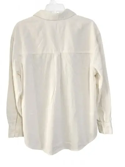 Blusa blanca de algodón y lino - miniatura 2