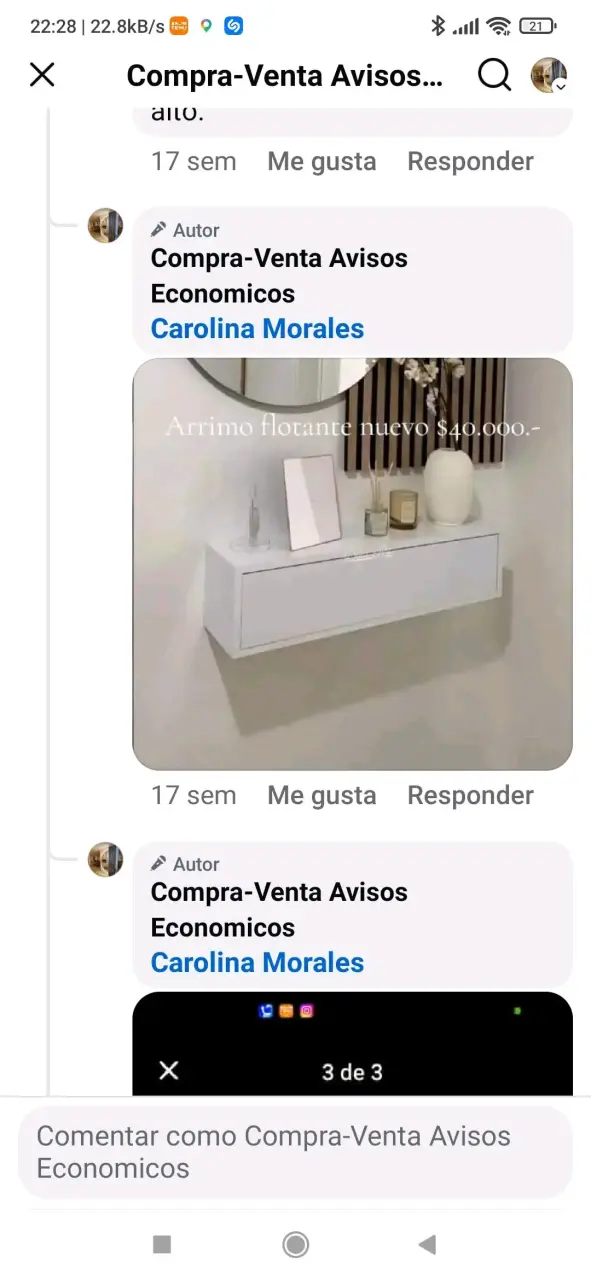 Arrimo flotante blanco moderno
