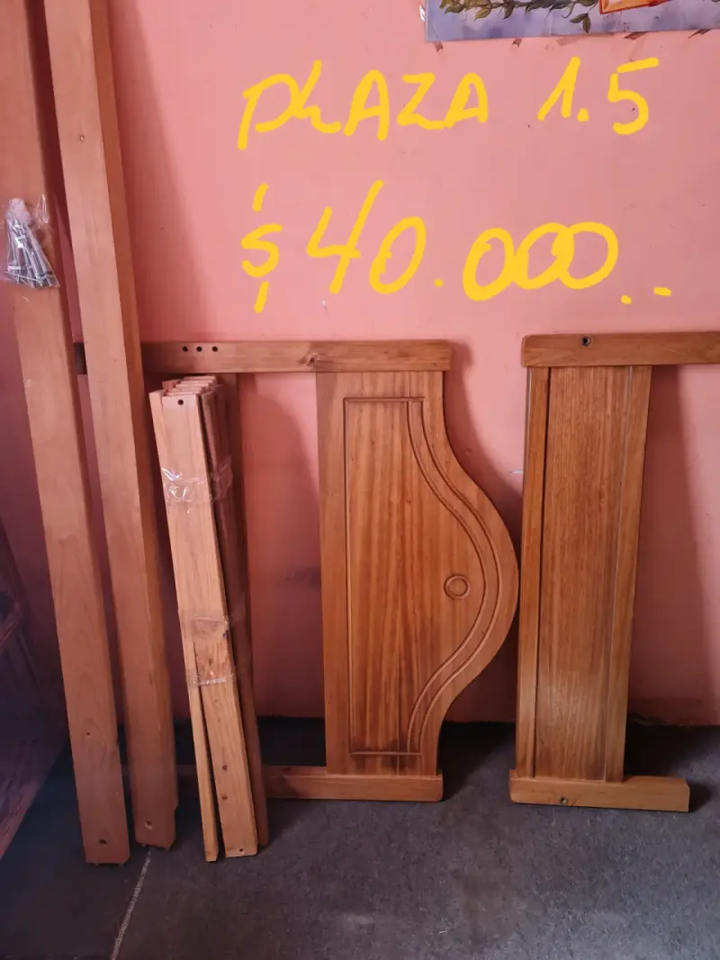 Cama de madera plaza 1.5 desmontable - 1