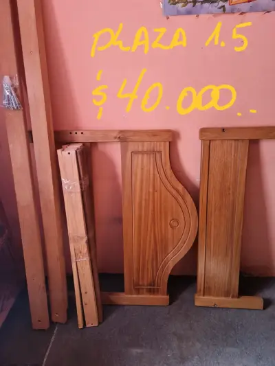 Cama de madera plaza 1.5 desmontable - miniatura 1