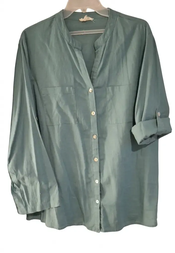 Blusa verde de manga larga o 3/4 para mujer