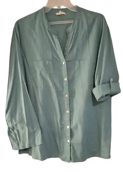 Blusa verde de manga larga o 3/4 para mujer - miniatura 1