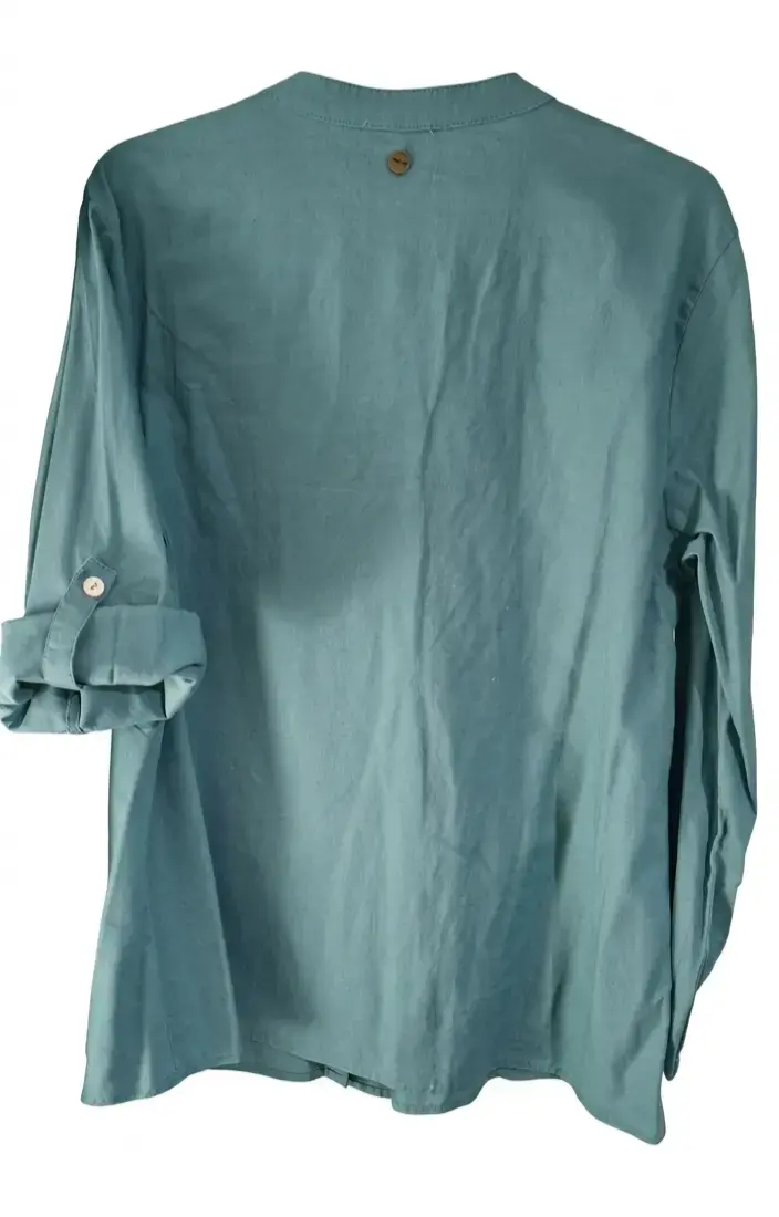 Blusa verde de manga larga o 3/4 para mujer - 2