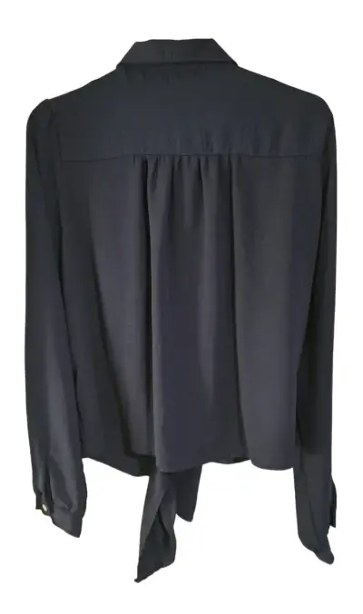 Blusa azul oscuro con lazo frontal - miniatura 2