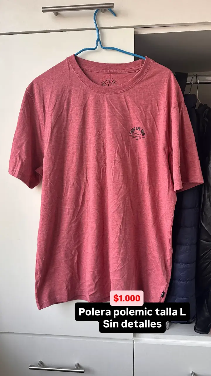 Polera polemic roja talla L