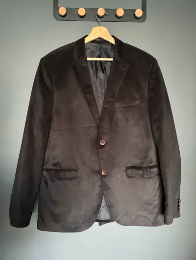 Vestón de lana suave chocolate talla 56 - miniatura 2
