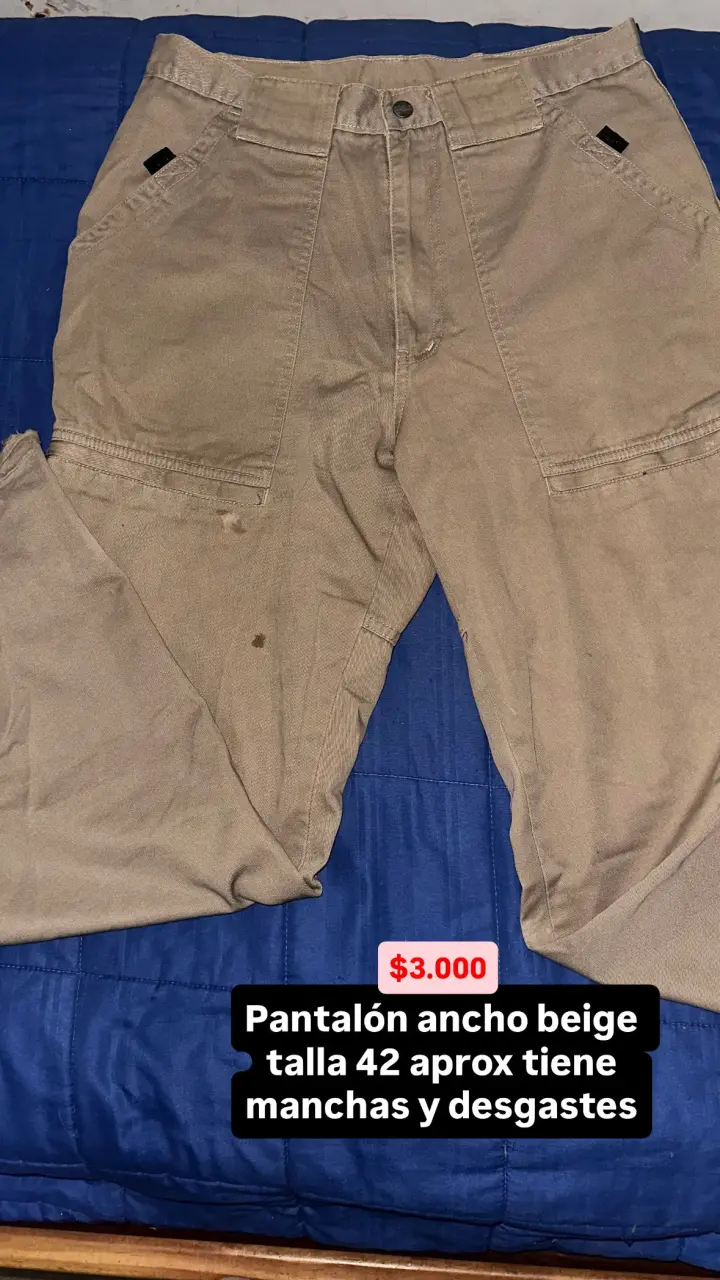 Pantalón ancho beige talla 42