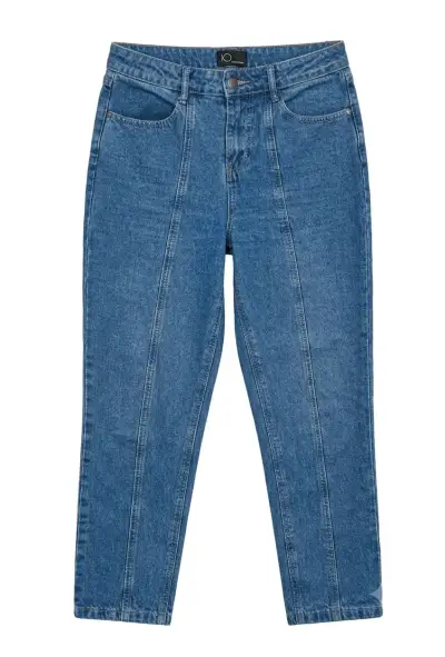 Jeans Mom azul para mujer talla 40 - miniatura 1