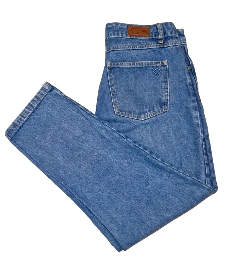 Jeans Mom azul para mujer talla 40 - 2