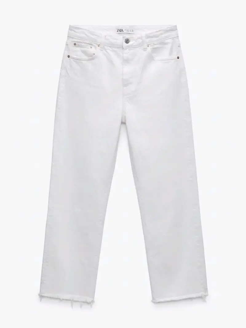 Jeans grises muy claritos Zara con dobladillo des