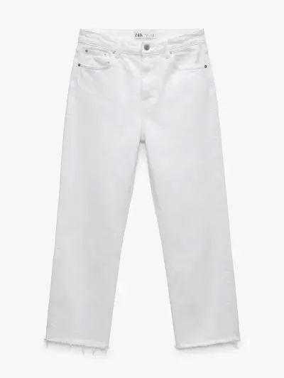 Jeans grises muy claritos Zara con dobladillo des - miniatura 1