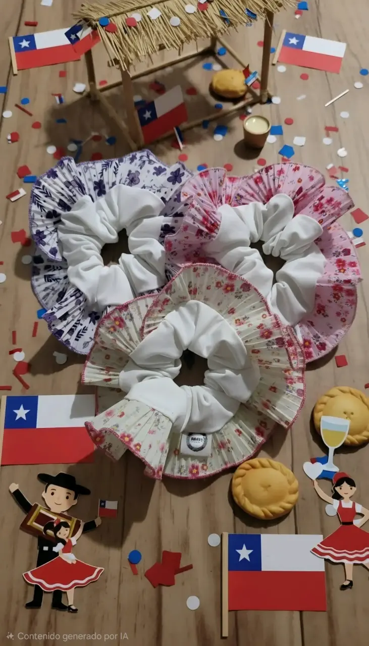 Colección de moños de tela con diseño floral - 3