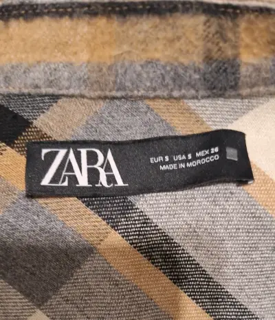 Chaqueta de lana a cuadros Zara para mujer - miniatura 3
