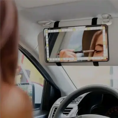 Espejo de maquillaje con luz LED para auto - miniatura 1