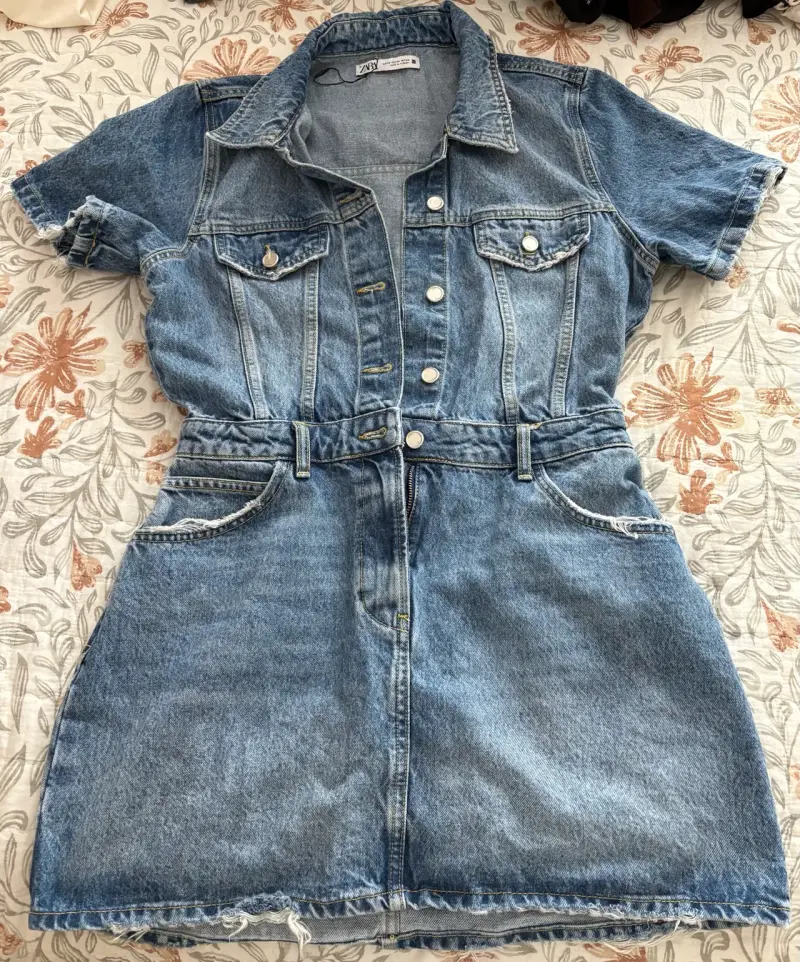 Vestido de mezclilla con botones - 1