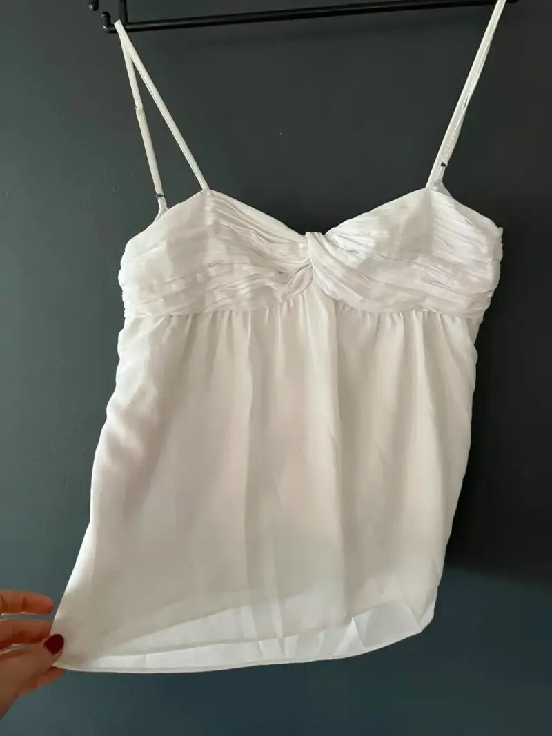 Blusa blanca de tirantes para mujer - 1