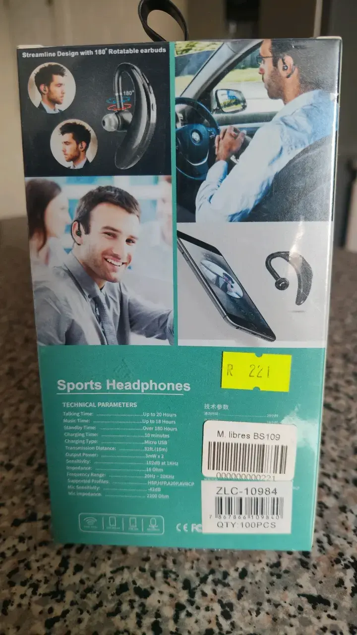 Auricular Bluetooth Inalámbrico S109 Negro - 2