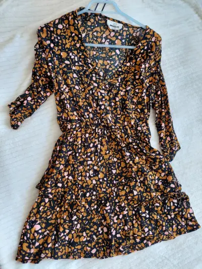 Vestido estampado Americano de manga larga - miniatura 1