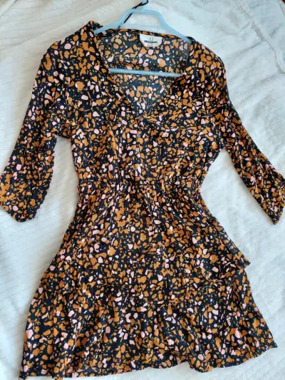 Vestido estampado Americano de manga larga - miniatura 3