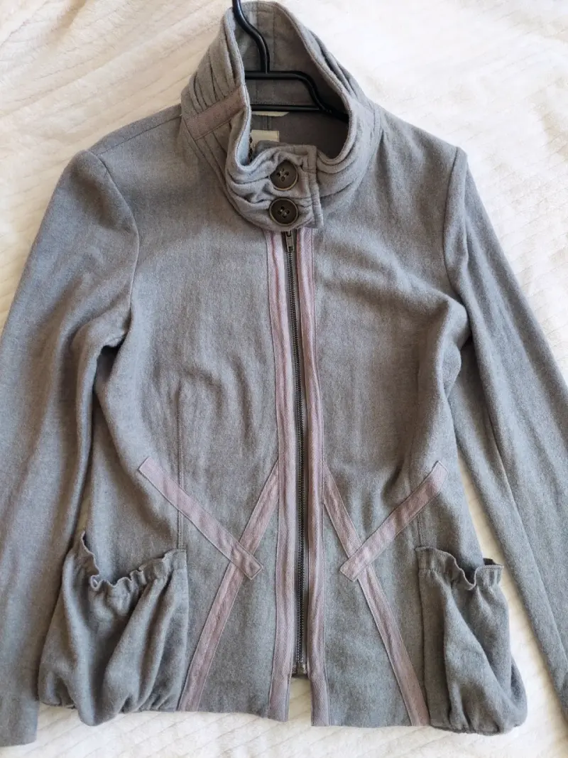 Chaqueta gris con cuello alto Umbrale Mujer - 1