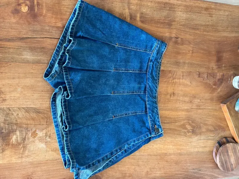 Falda Shorts de mezclilla azul para mujer - 1