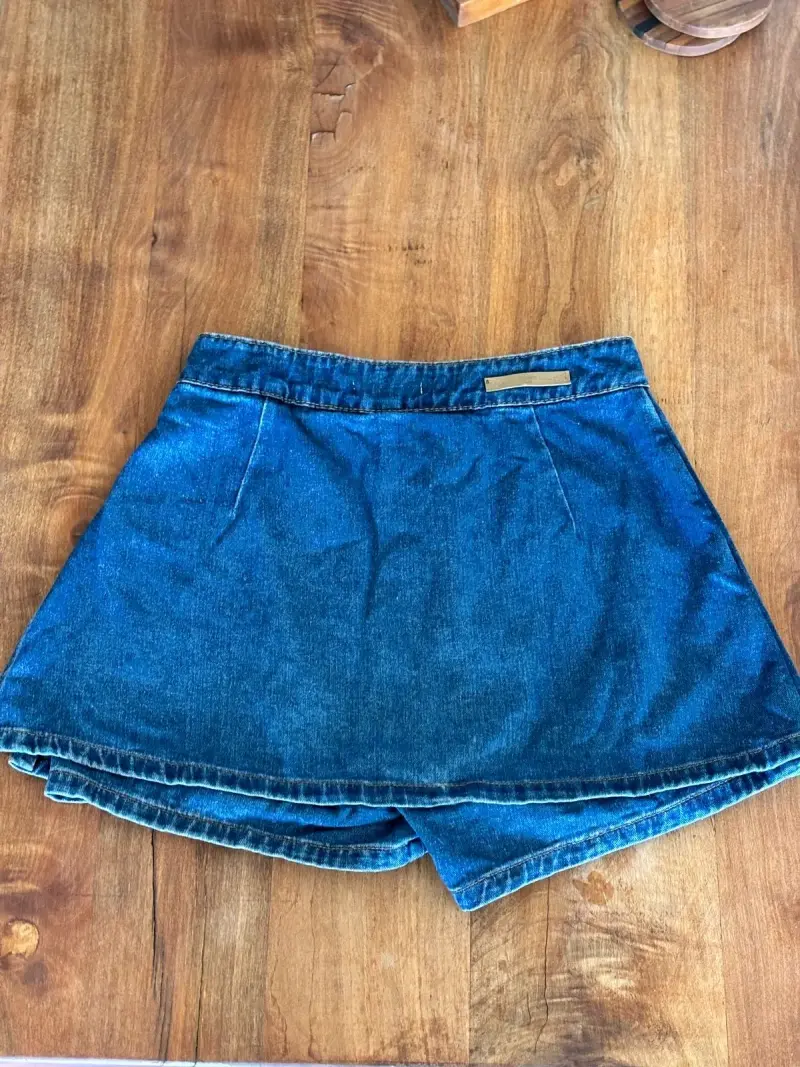 Falda Shorts de mezclilla azul para mujer - 2
