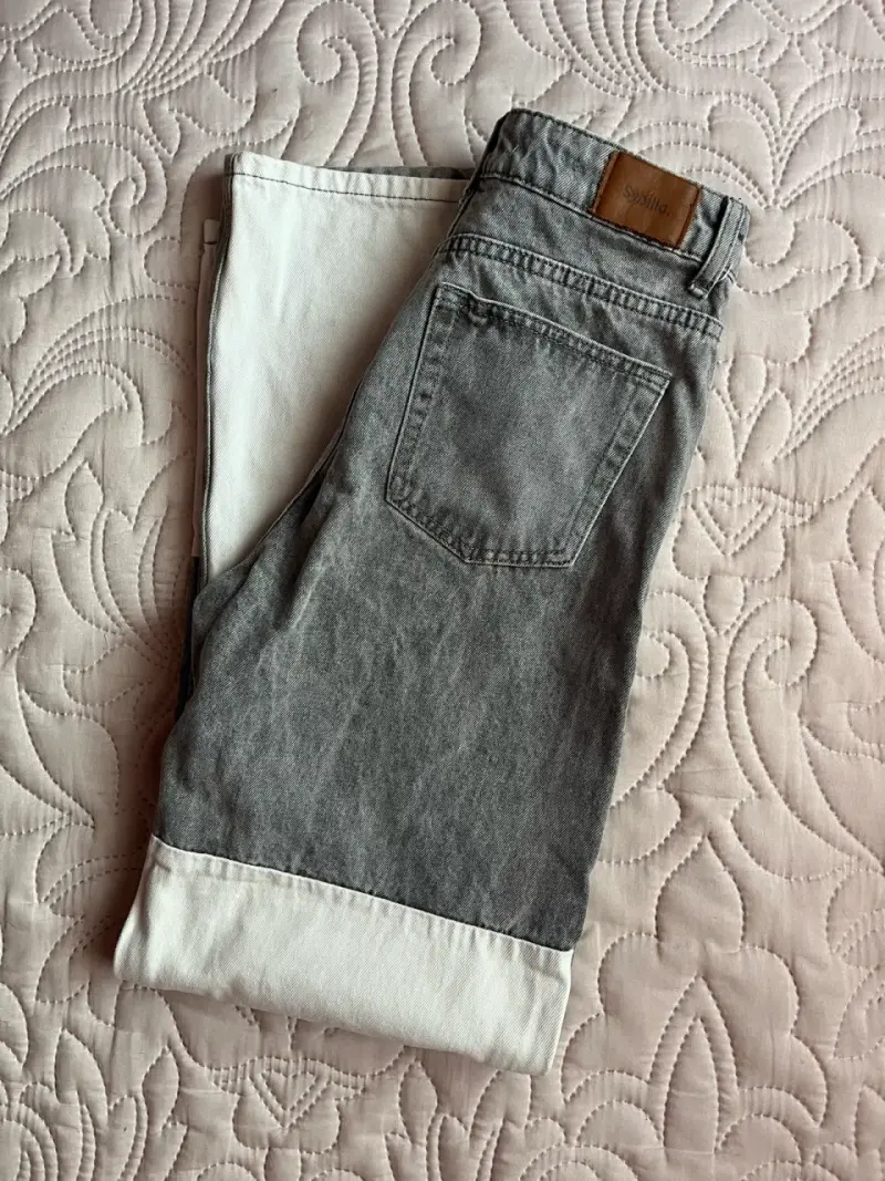 Jeans bicolor gris y blanco Sybilla - 3