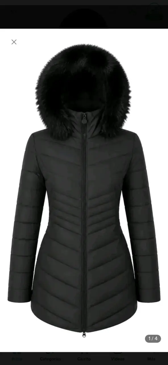 Parka O Chaqueta Larga De Dama Negras Impermeable - 1